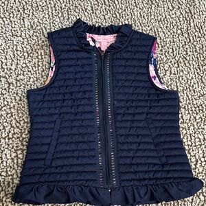 Lilly Pulitzer Navy Vest with Ruffle Detail